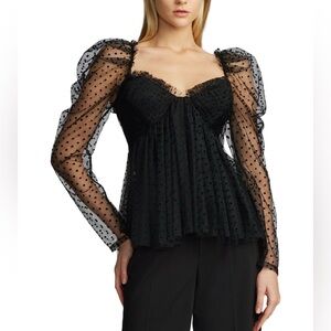 Zac Posen Dotted Tulle Top